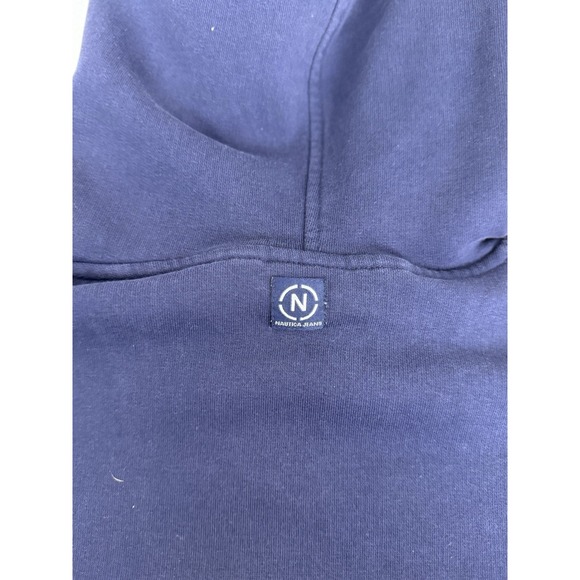 Vintage Nautica Jeans Company Sweatshirt Navy Hoodie Size M 90s - Picture 10 of 11